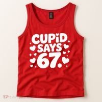 Cupid Says 67 Funny 6-7 Valentines Day Tank Top thumb 2