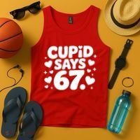 Cupid Says 67 Funny 6-7 Valentines Day Tank Top thumb 4