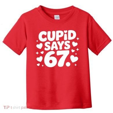 Cupid Says 67 Funny 6-7 Valentines Day Toddler T-Shirt