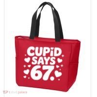 Cupid Says 67 Funny 6-7 Valentines Day Tote Bag thumb 3