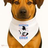 Can't Spell America Without Erica Retro USA-Made Doggie Bandana thumb 1