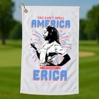 Can't Spell America Without Erica Retro Golf Towel thumb 1
