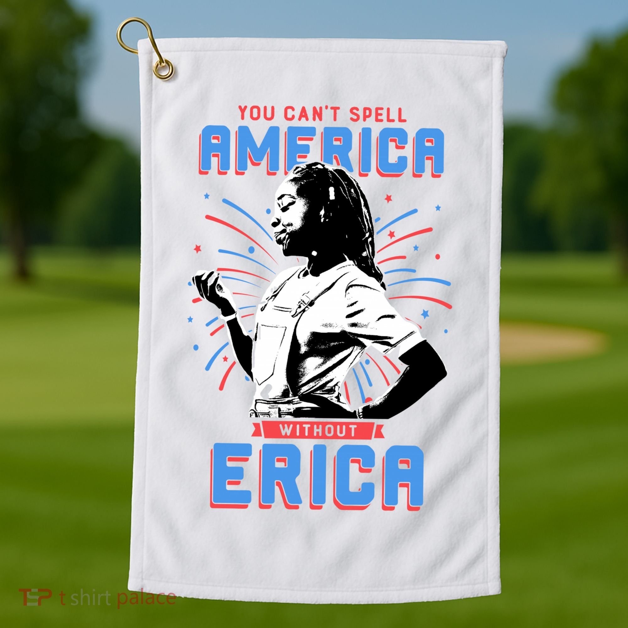 Can't Spell America Without Erica Retro Golf Towel