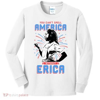 Can't Spell America Without Erica Retro Kids Long Sleeve Shirt