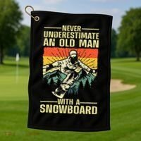 Cool Snowboard Art Skier Snowboarding Snowboarder Golf Towel thumb 1