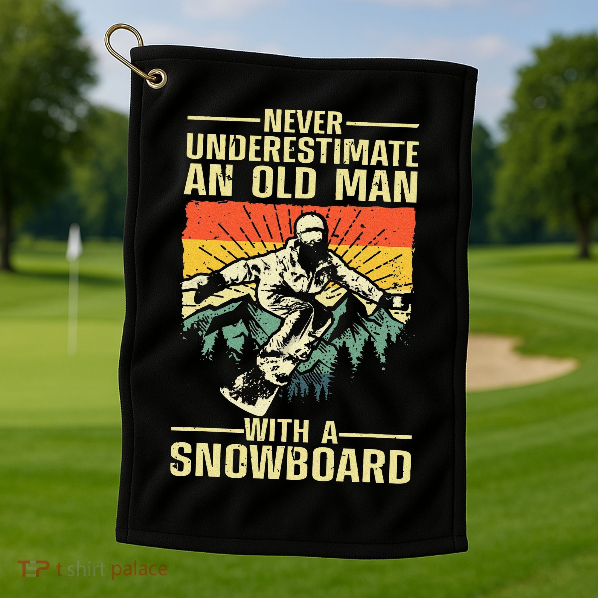Cool Snowboard Art Skier Snowboarding Snowboarder Golf Towel