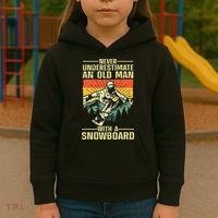 Cool Snowboard Art Skier Snowboarding Snowboarder Kids Hoodie thumb 3