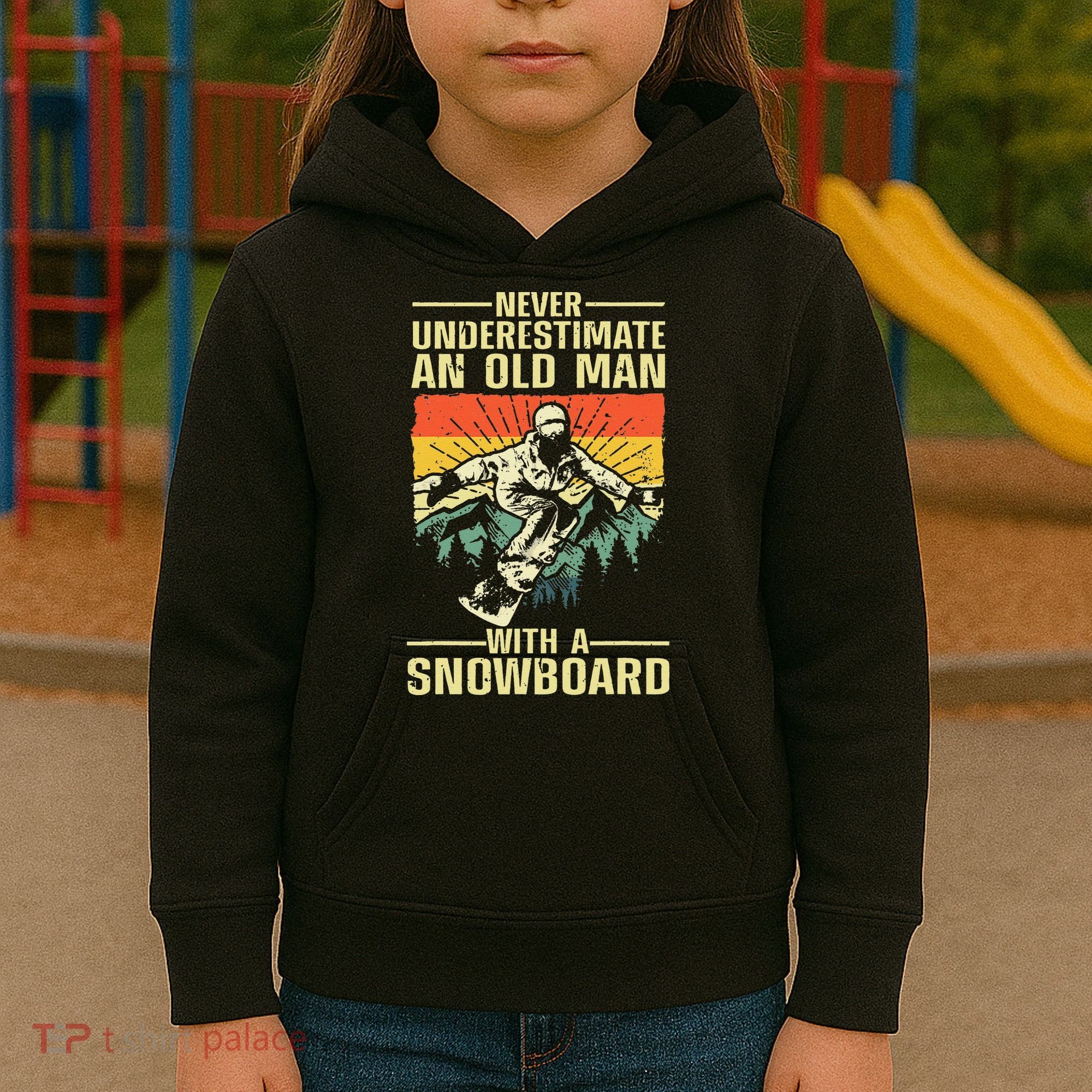 Cool Snowboard Art Skier Snowboarding Snowboarder Kids Hoodie