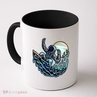 Cool Space Astronaut Surfing the Galaxy Coffee Mug thumb 0
