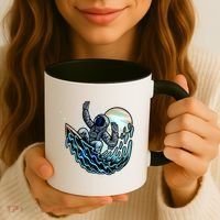 Cool Space Astronaut Surfing the Galaxy Coffee Mug thumb 3