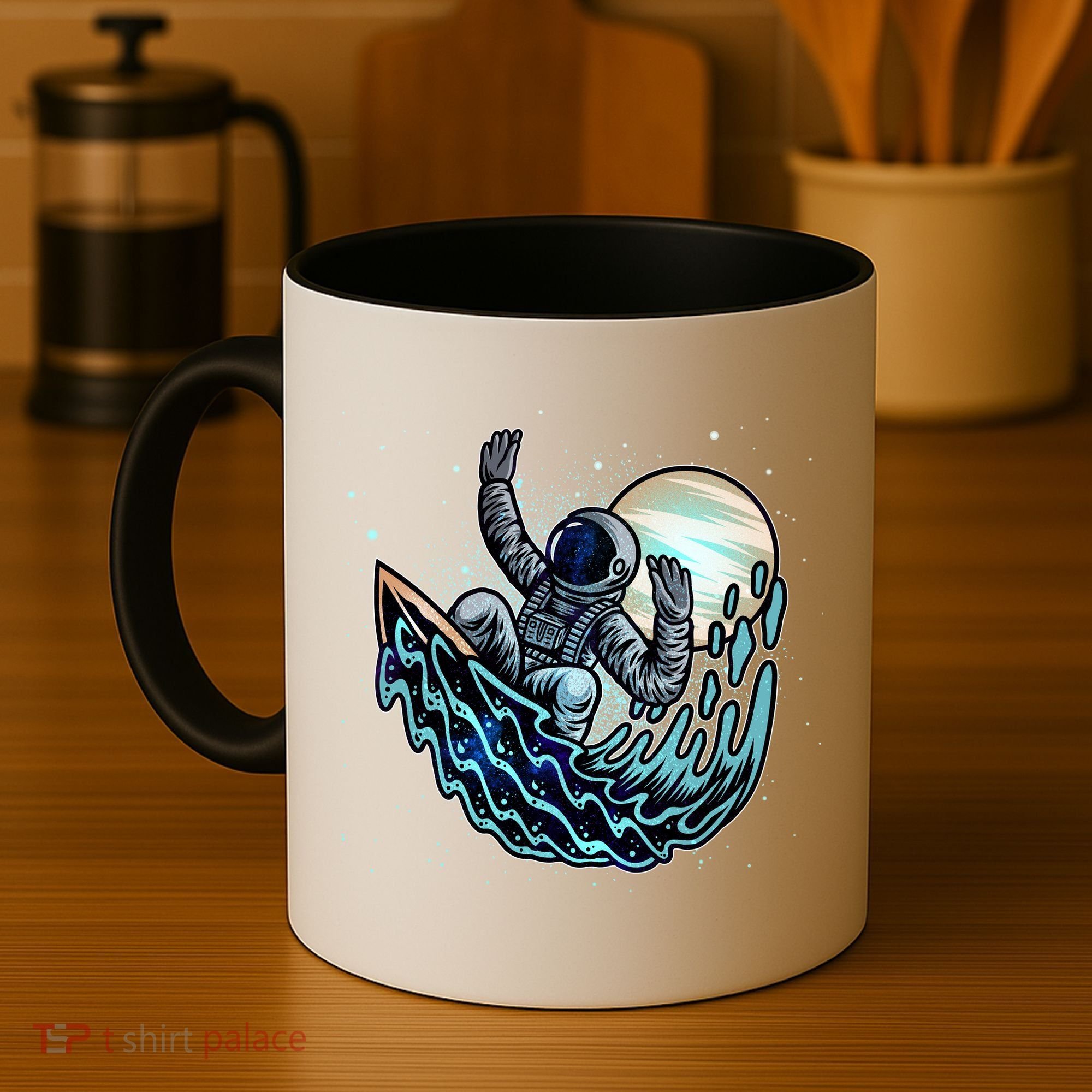 Cool Space Astronaut Surfing the Galaxy Coffee Mug
