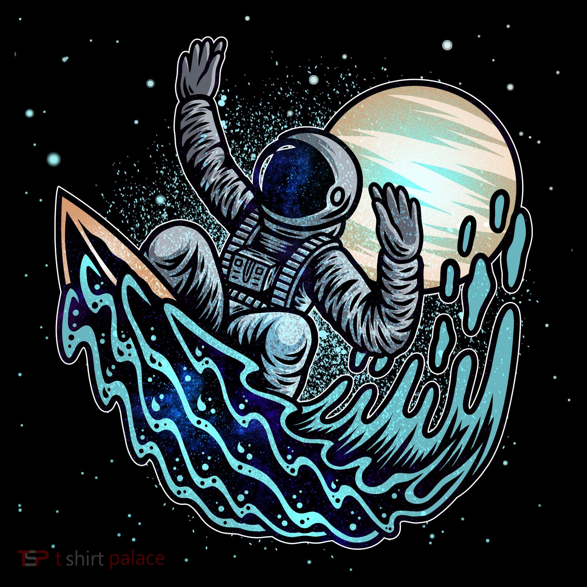 Cool Space Astronaut Surfing the Galaxy Coffee Mug