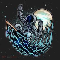 Cool Space Astronaut Surfing the Galaxy Tumbler thumb 3