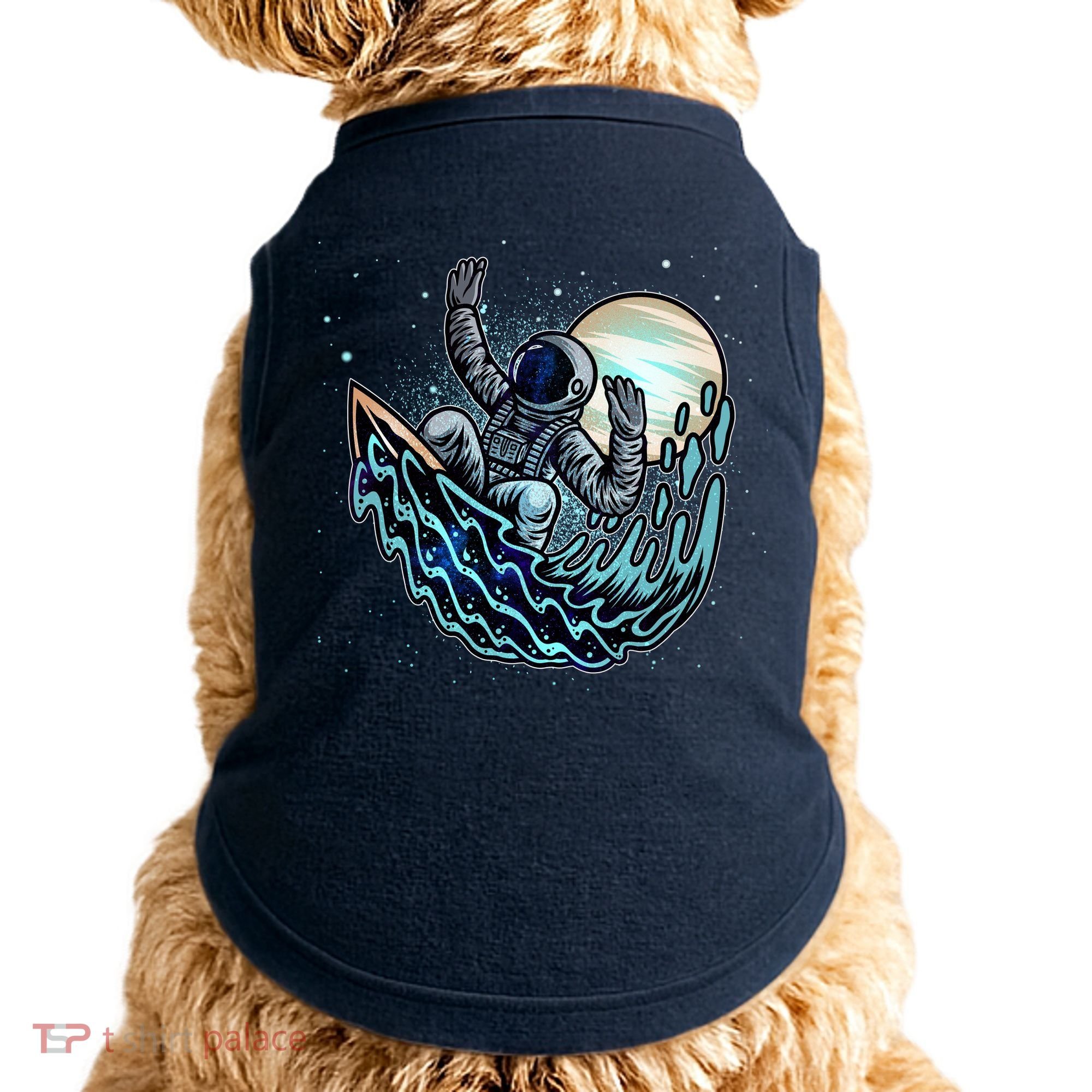 Cool Space Astronaut Surfing the Galaxy Doggie Tank