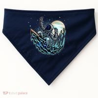 Cool Space Astronaut Surfing the Galaxy USA-Made Doggie Bandana thumb 0