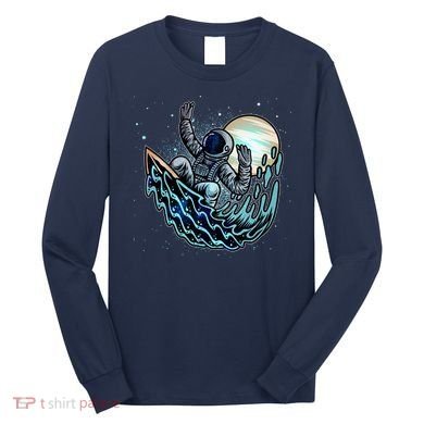 Cool Space Astronaut Surfing the Galaxy Long Sleeve Shirt