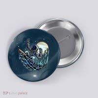 Cool Space Astronaut Surfing the Galaxy Button thumb 0