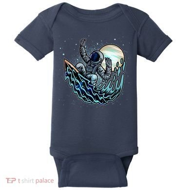 Cool Space Astronaut Surfing the Galaxy Baby Bodysuit