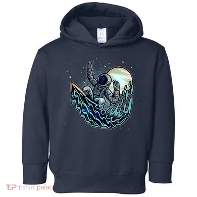Cool Space Astronaut Surfing the Galaxy Toddler Hoodie