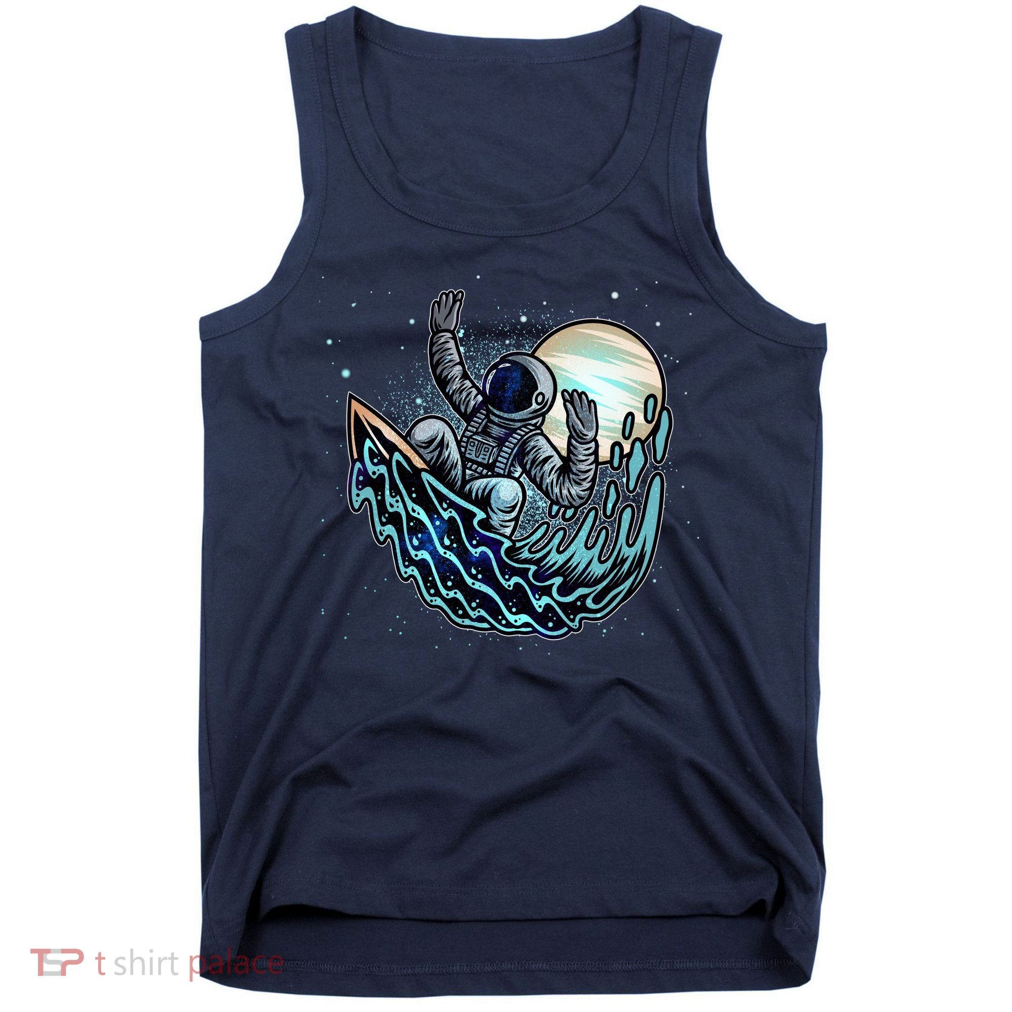 Cool Space Astronaut Surfing the Galaxy Tank Top