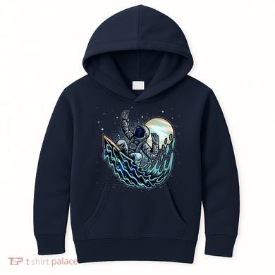 Cool Space Astronaut Surfing the Galaxy Kids Hoodie
