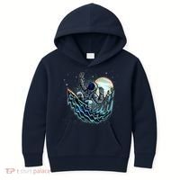 Cool Space Astronaut Surfing the Galaxy Kids Hoodie thumb 0