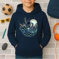 Cool Space Astronaut Surfing the Galaxy Kids Hoodie thumb 2