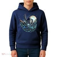 Cool Space Astronaut Surfing the Galaxy Kids Hoodie thumb 4