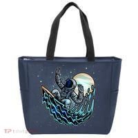 Cool Space Astronaut Surfing the Galaxy Tote Bag thumb 0