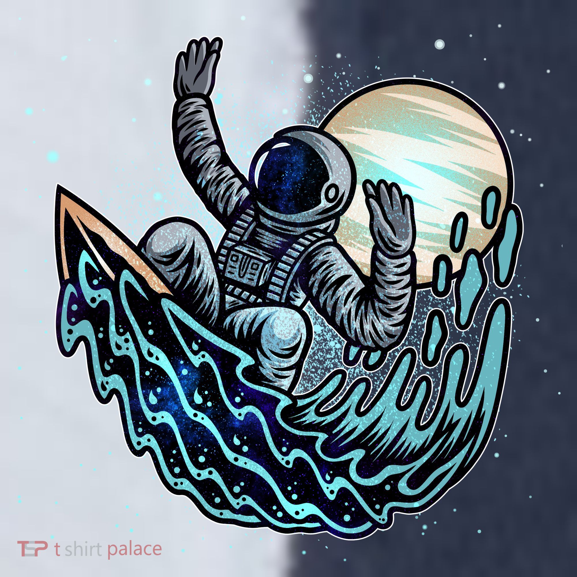 Cool Space Astronaut Surfing the Galaxy Sport-Tek Competitor United Soccer Jersey