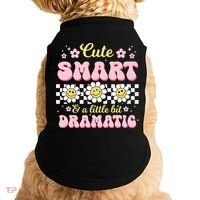 Cute Smart And A Little Bit Dramatic Retro  Doggie Tank thumb 0