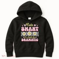 Cute Smart And A Little Bit Dramatic Retro  Kids Hoodie thumb 0