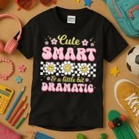 Cute Smart And A Little Bit Dramatic Retro  Kids T-Shirt thumb 3