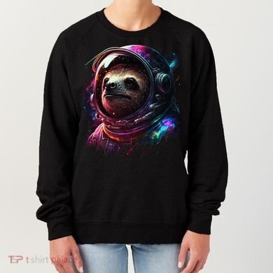 cute Sloth Astronaut in Space Suit Colorful Cosmos Women's Sweatshirt