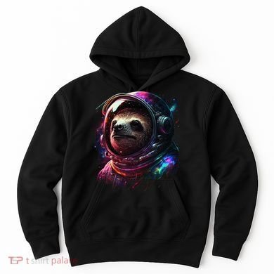 cute Sloth Astronaut in Space Suit Colorful Cosmos Hoodie