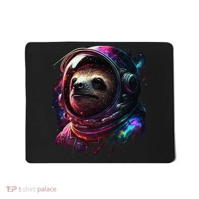 cute Sloth Astronaut in Space Suit Colorful Cosmos Mousepad