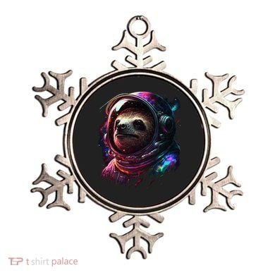 cute Sloth Astronaut in Space Suit Colorful Cosmos Ornament