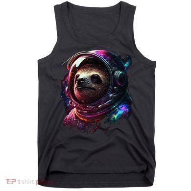 cute Sloth Astronaut in Space Suit Colorful Cosmos Tank Top