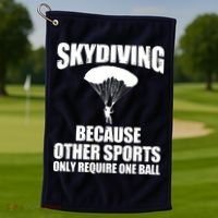 Cool Skydiving Art For Men Women Skydive Parachute Skydiver Golf Towel thumb 1