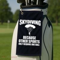Cool Skydiving Art For Men Women Skydive Parachute Skydiver Golf Towel thumb 2