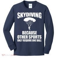 Cool Skydiving Art For Men Women Skydive Parachute Skydiver Kids Long Sleeve Shirt thumb 0