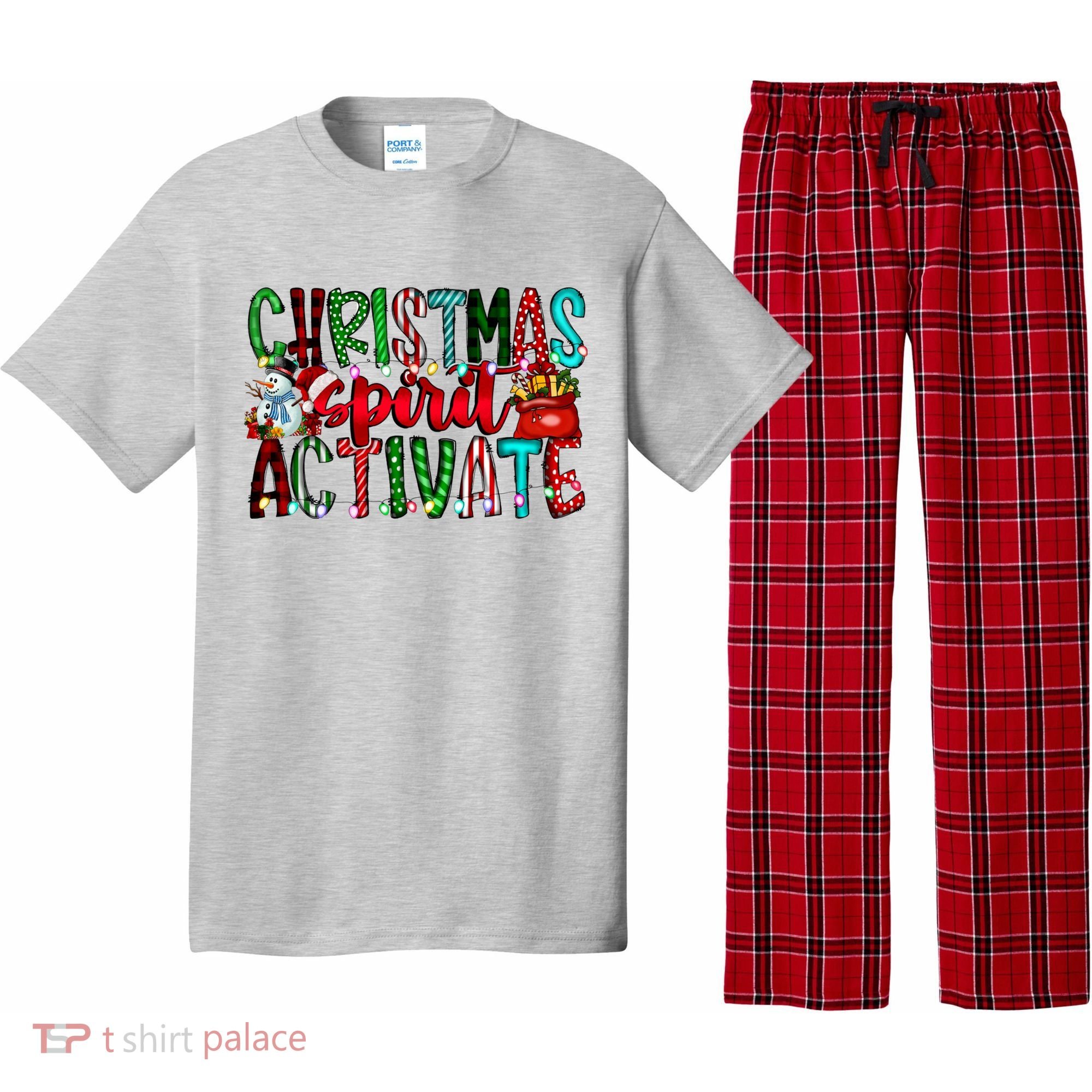 Christmas Spirit Activate Funny Christmas Xmas Pajama Set