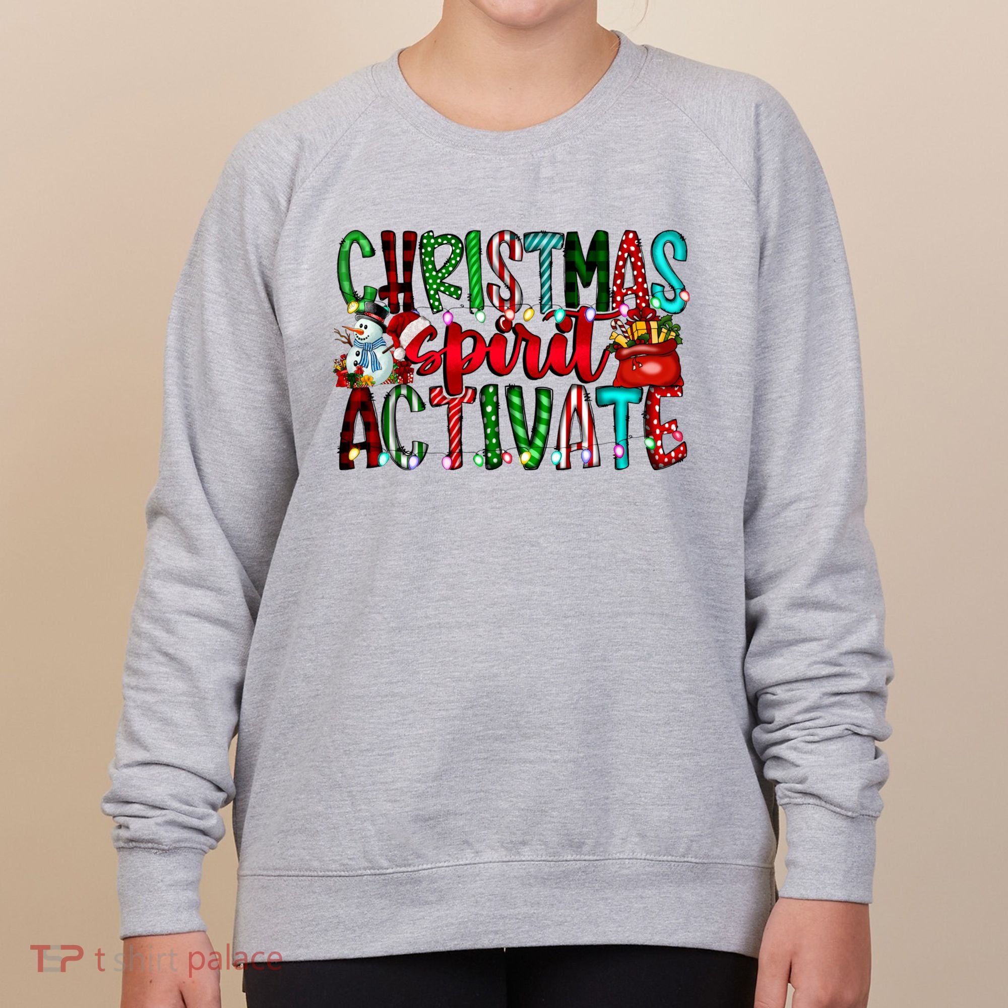 Christmas Spirit Activate Funny Christmas Xmas Women's Sweatshirt
