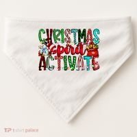 Christmas Spirit Activate Funny Christmas Xmas USA-Made Doggie Bandana thumb 0
