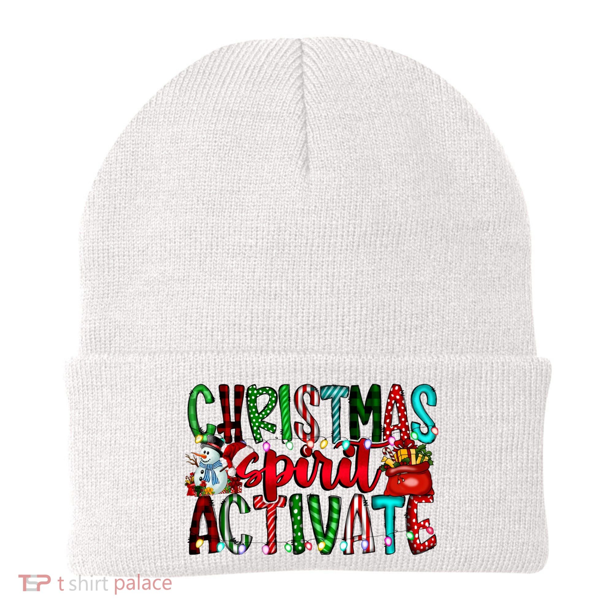 Christmas Spirit Activate Funny Christmas Xmas Beanie