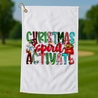 Christmas Spirit Activate Funny Christmas Xmas Golf Towel thumb 1