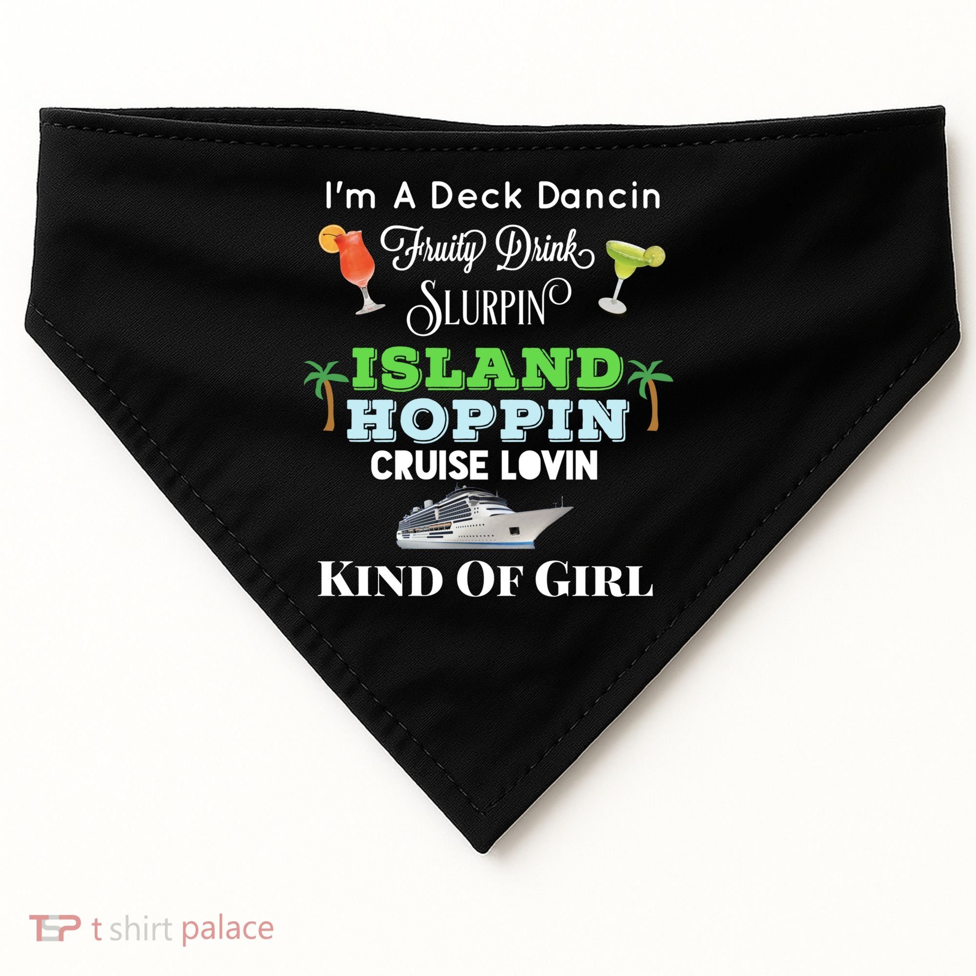 Cruise Ship Accessories Island Hoppin Cruise Boat Gift USA-Made Doggie Bandana