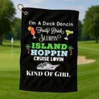 Cruise Ship Accessories Island Hoppin Cruise Boat Gift Golf Towel thumb 1