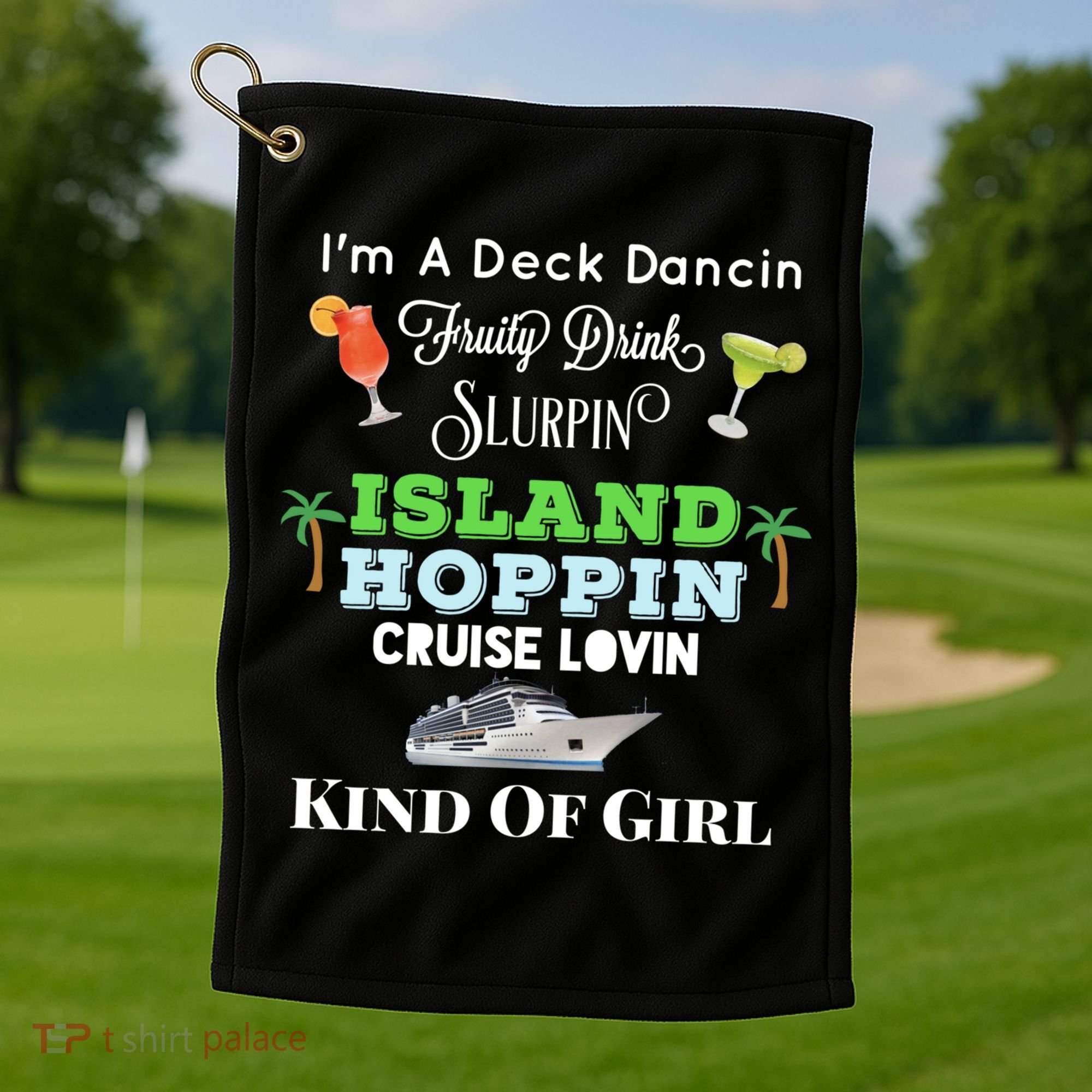 Cruise Ship Accessories Island Hoppin Cruise Boat Gift Golf Towel