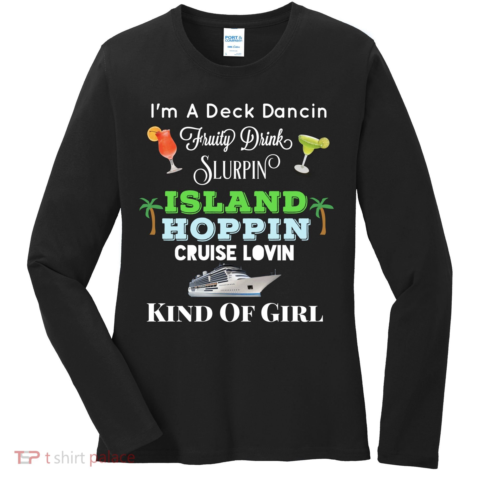 Cruise Ship Accessories Island Hoppin Cruise Boat Gift Women's Long Sleeve Shirt